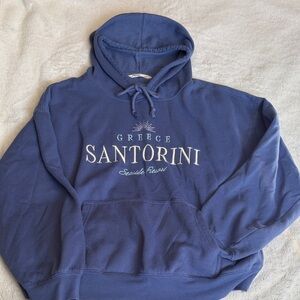 Bluenotes Santorini Greece Navy Hoodie Sweatshirt